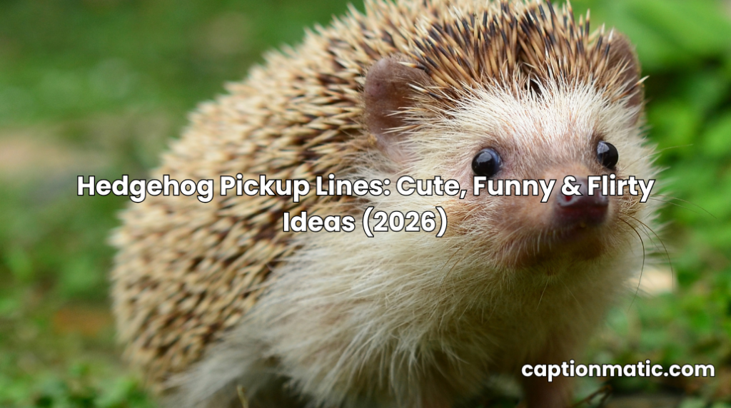 hedgehog pickup lines